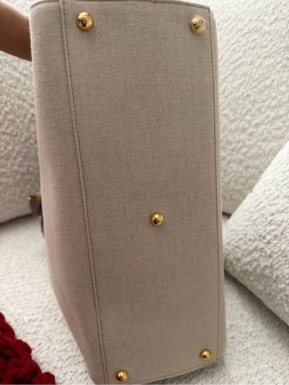 Fendi Beige Canvas Tote with Brown Leather Handles and Gold Hardware - Picture 8 of 13